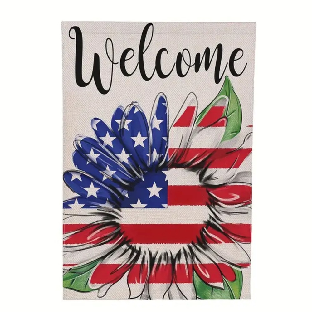 NIP WELCOME Silky Polyester Double Sided Garden Flag 1pc, 12” x 18” 4th of July